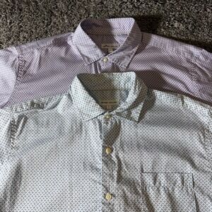 Peter Millar Shirt Mens L Lot Of 2 Crown Crafted Tour Fit Performance Breathable